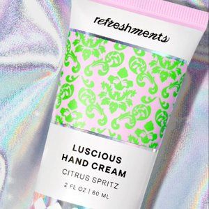 New in Package Refreshments LUSCIOUS HAND CREAM 2 FL OZ Citrus Spritz